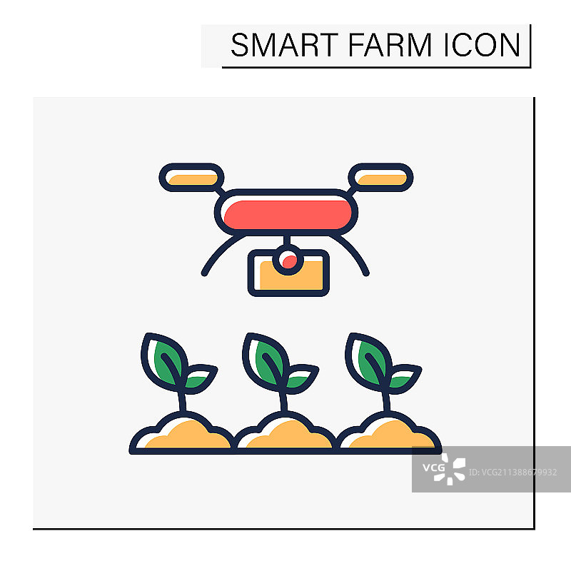无人机摄影彩色图标图片素材