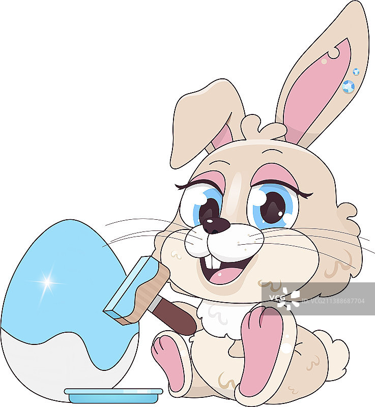 可爱的兔子装饰彩蛋卡哇伊卡通图片素材