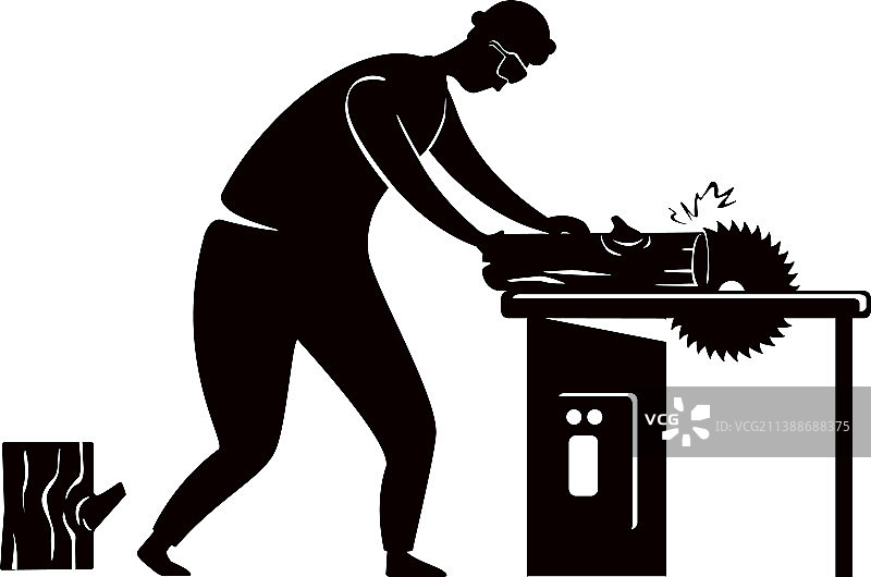 木匠黑色轮廓工匠图片素材