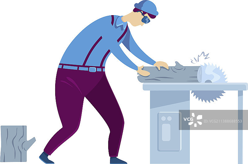 木匠，扁平风格无面人物工匠图片素材