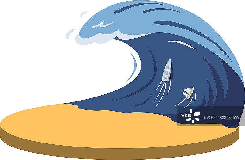 卡通台风海啸巨浪热带图片素材