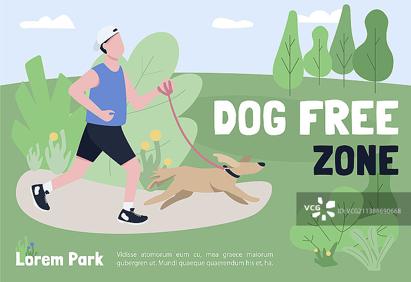 宠物友好区域banner扁平风模板宣传册图片素材