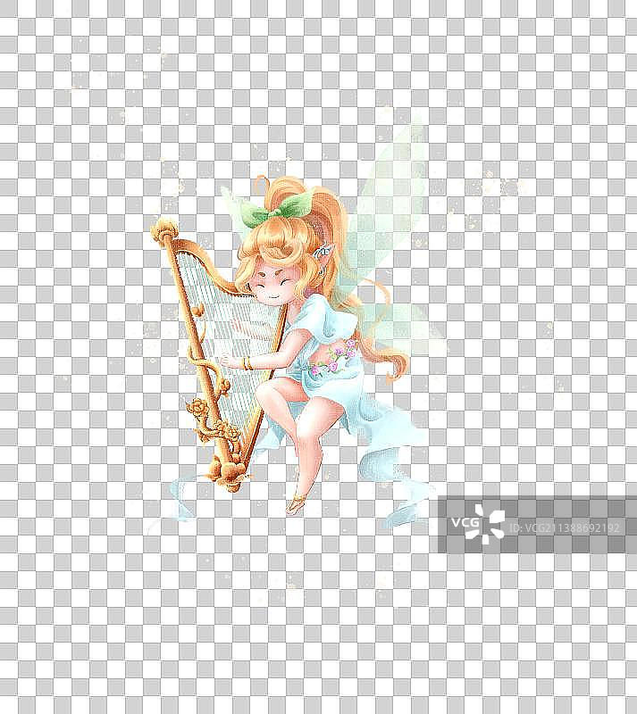 精灵弹竖琴图片素材