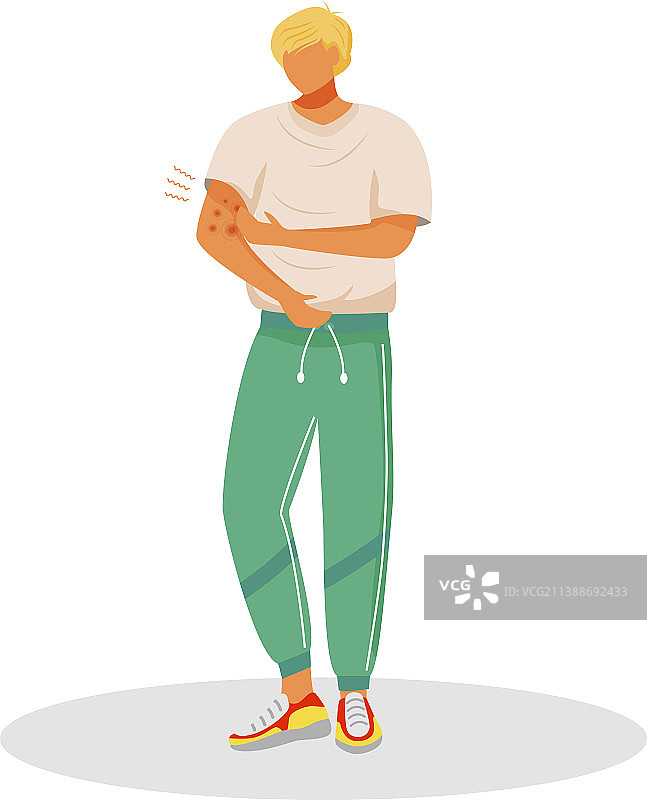 面无表情的生病男子图片素材