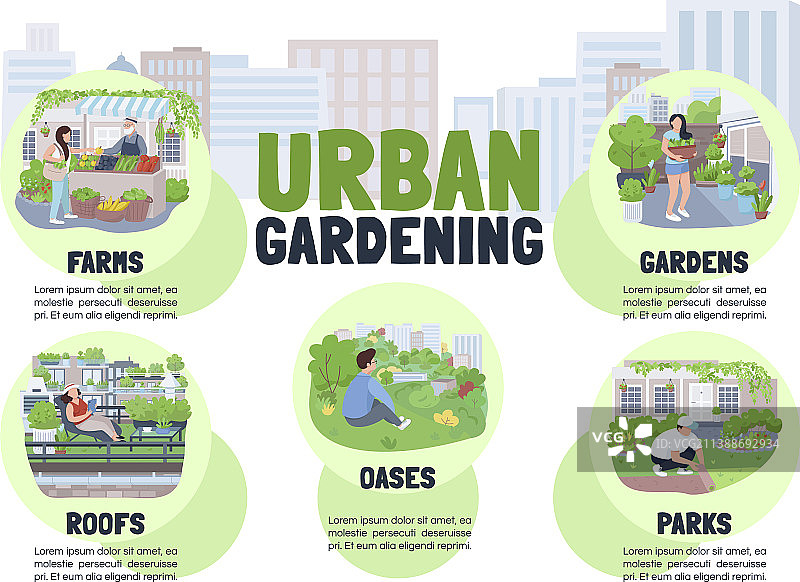 都市园艺扁平风格信息图图片素材