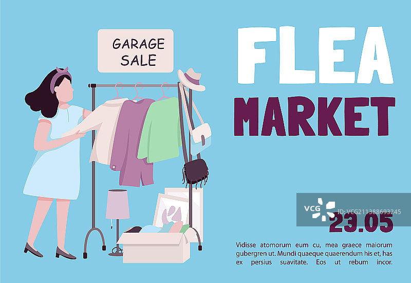 跳蚤市场banner扁平模板宣传册海报图片素材
