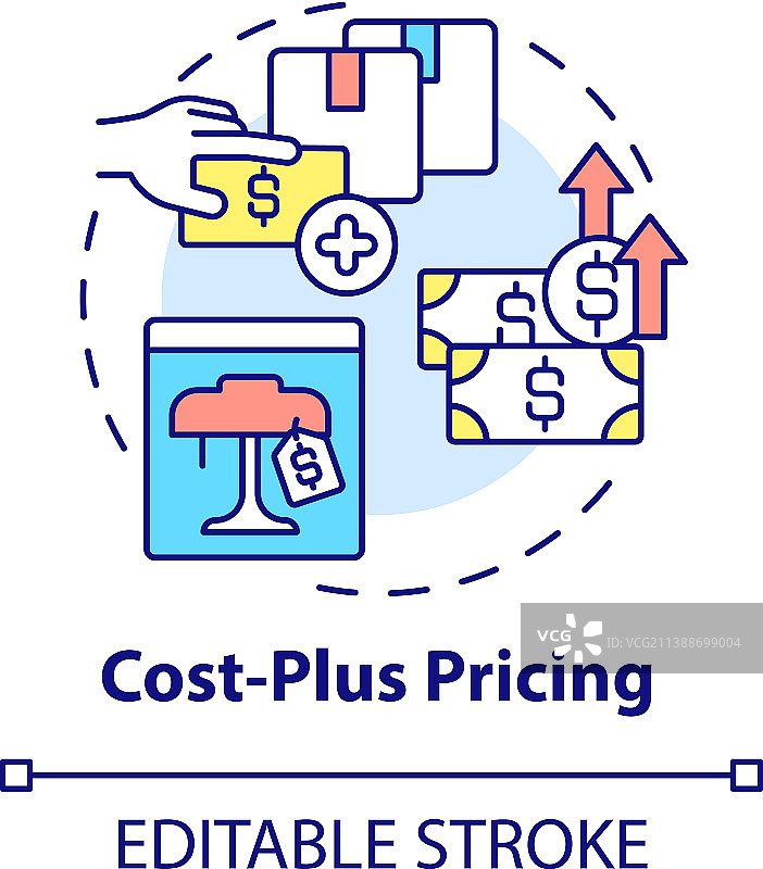 成本加定价概念图标图片素材