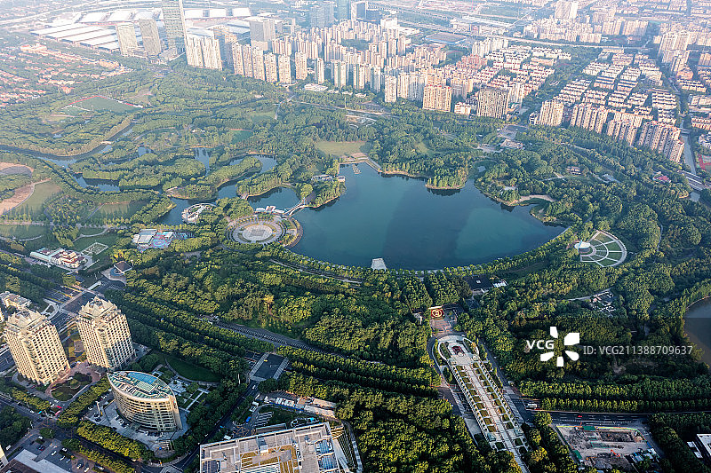 上海世纪公园航拍图片素材