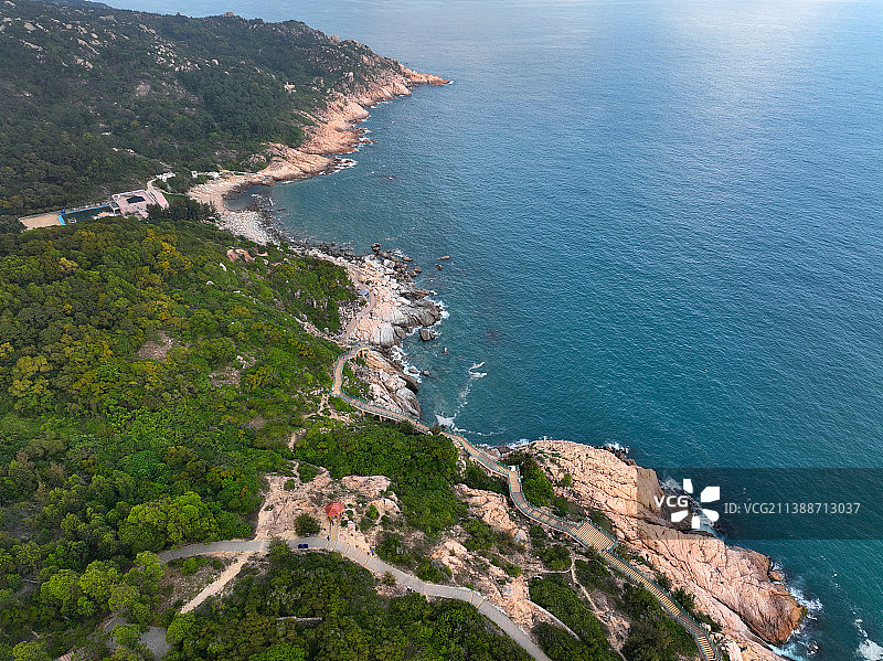 广东省惠州市惠东县港口镇大星山海龟湾航拍图片素材