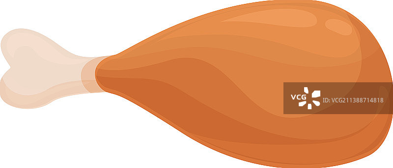 卡通肉类食品鸡腿图标图片素材