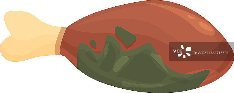 卡通细菌污染的肉类图标图片素材