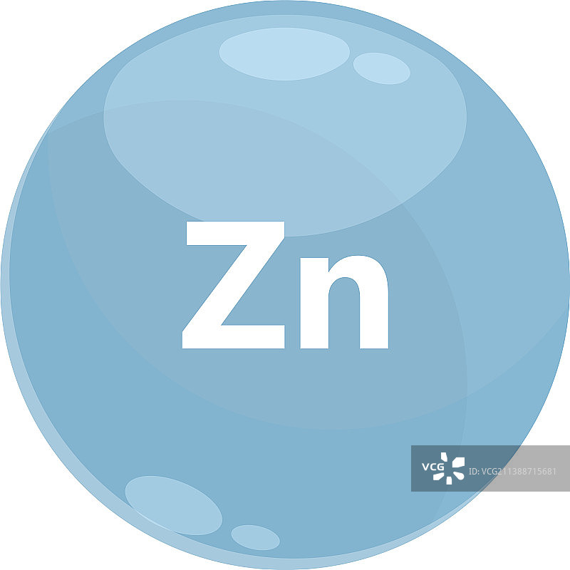 卡通矿物维生素锌元素图标图片素材