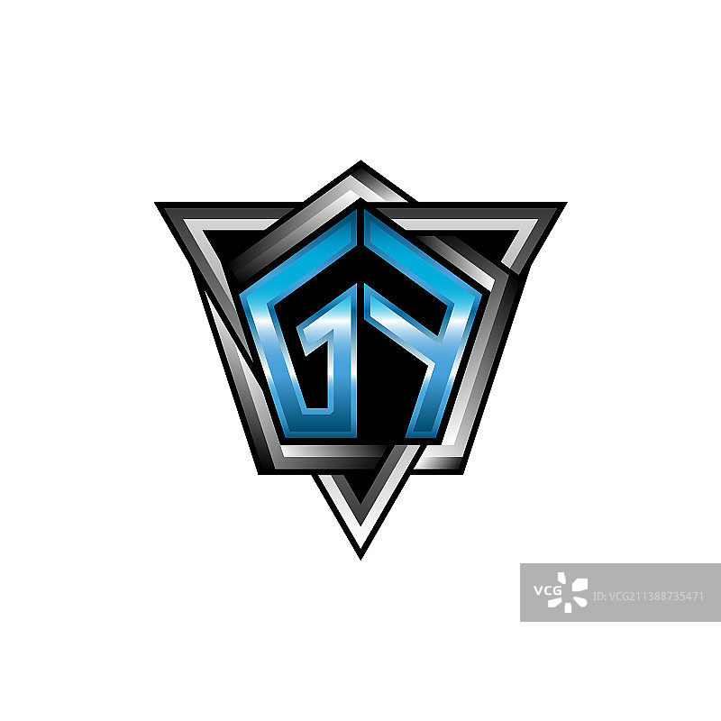 GF蓝色光芒Logo几何图案设计图片素材