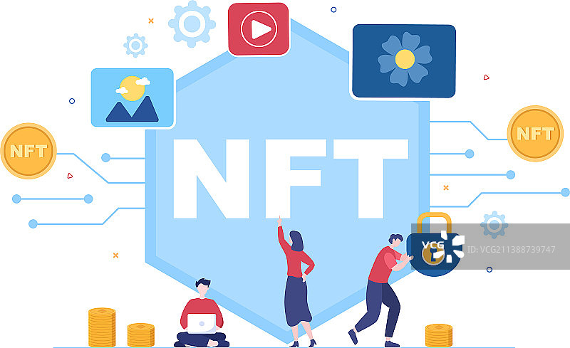 NFT非同质化代币加密艺术转换图片素材