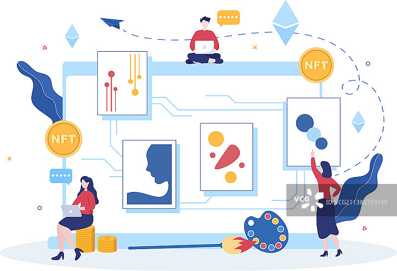 NFT非同质化代币加密艺术转换图片素材