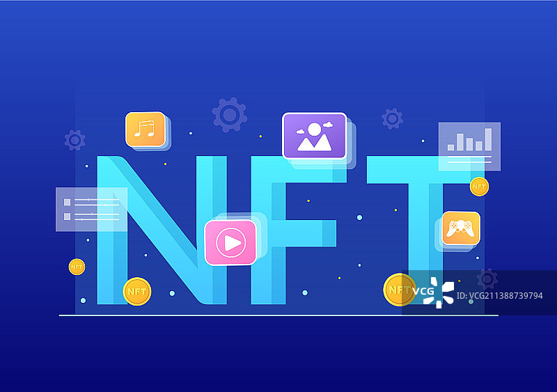 NFT非同质化代币加密艺术转换图片素材