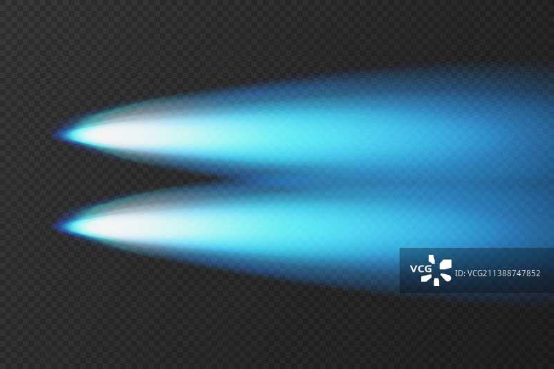 深色背景上的蓝色透明汽车前大灯顶视图图片素材