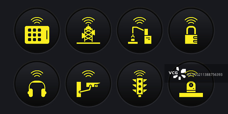 智能耳机安全密码锁套装图片素材