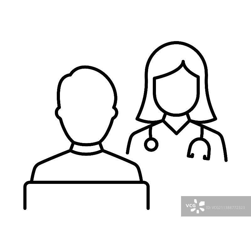 医院医生咨询病人线条图标图片素材