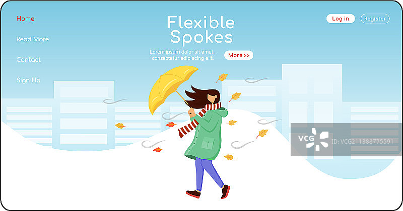 柔性辐条着陆页扁平颜色模板图片素材