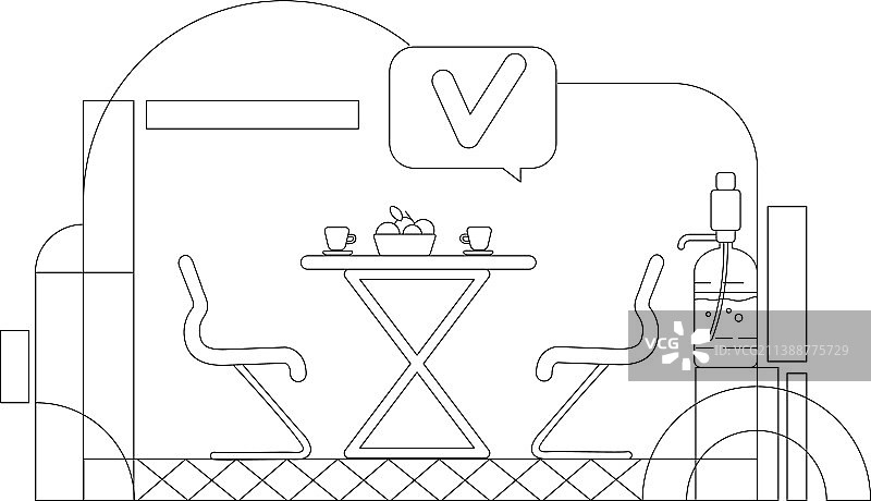 企业自助餐厅空旷的办公室休息室轮廓图片素材