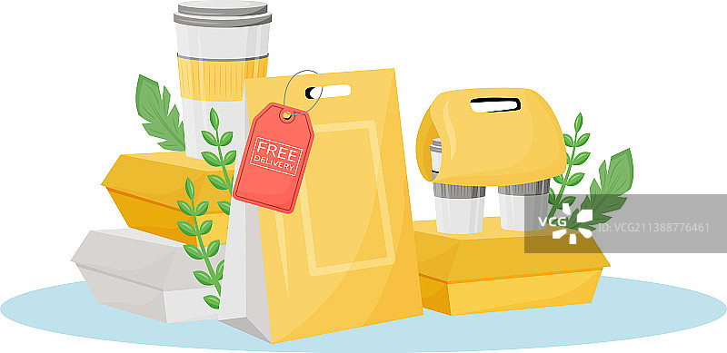 准备食品定点配送扁平概念图片素材