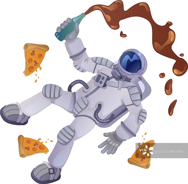 带食物的宇航员卡通宇航员图片素材