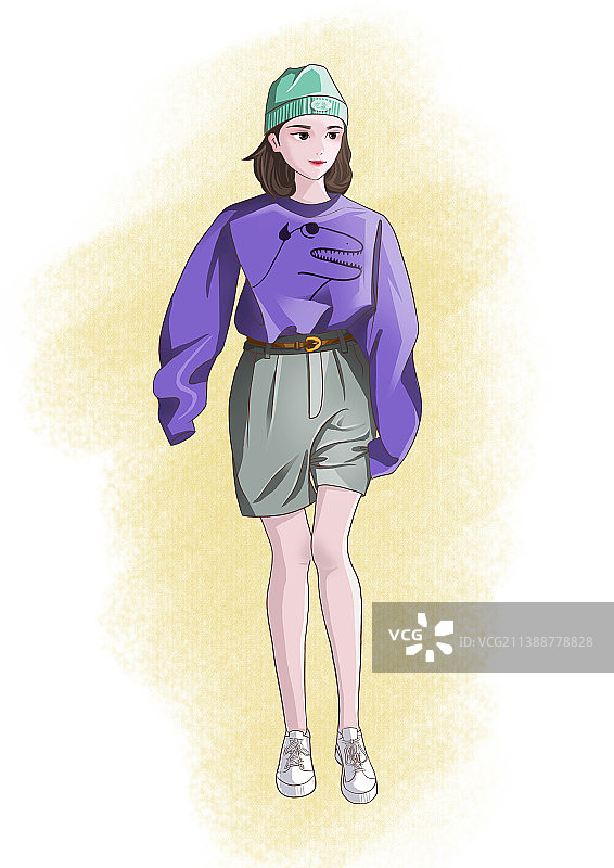 少女日韩人物插画图片素材