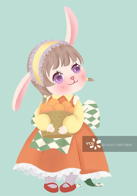 可爱Q版兔子儿童插画图片素材