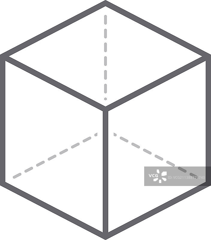 带有投影图标的立方体图片素材