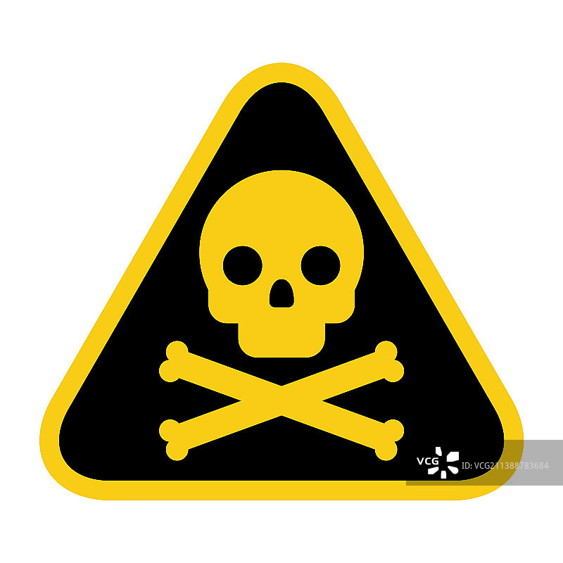 骷髅骨头图标，注意有毒图片素材