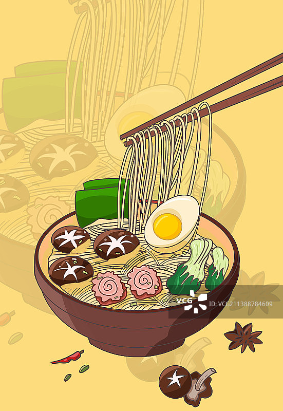 面条插画图片素材