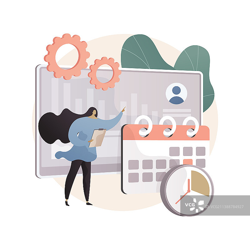 时间和出勤跟踪系统摘要图片素材