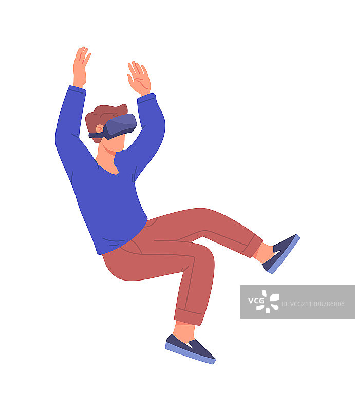 戴着VR眼镜的男孩图片素材