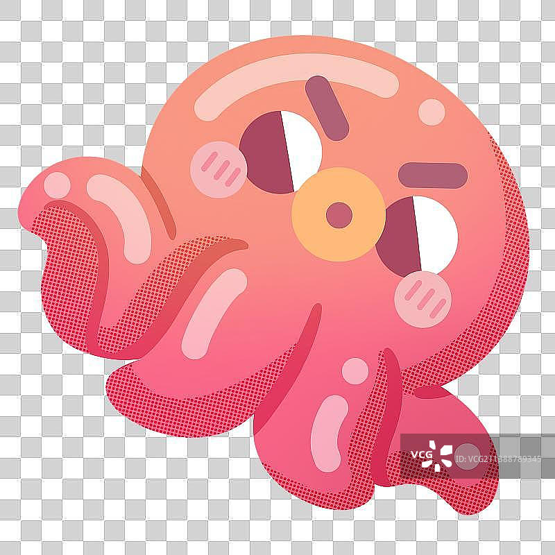 海洋生物无边贴纸图片素材