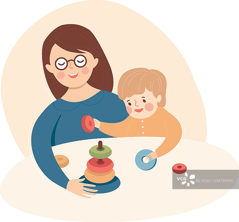 宝宝和妈妈一起玩耍图片素材