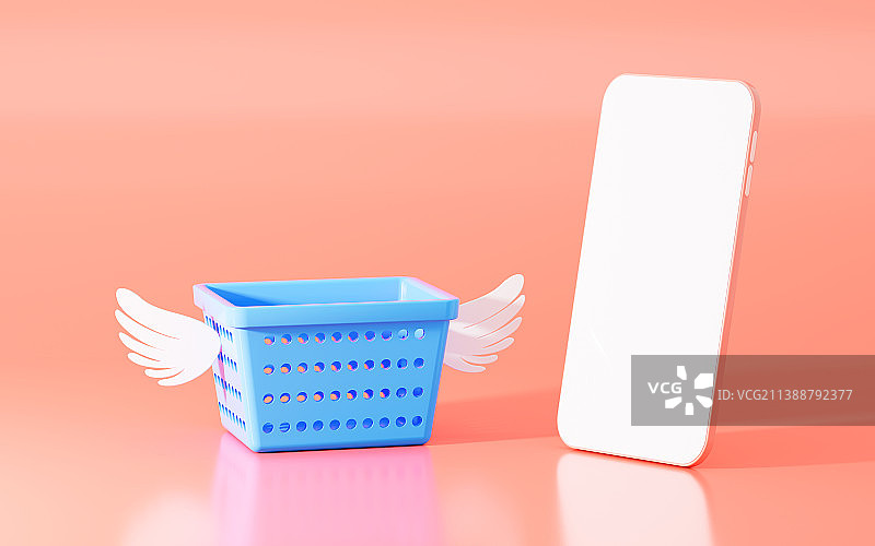 创意网络购物主题3D渲染图片素材