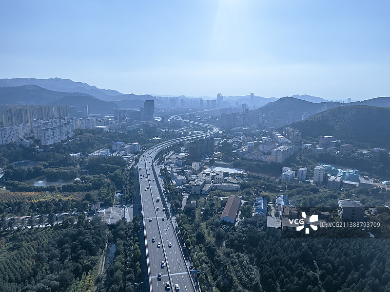 济南城市大景航拍图片素材