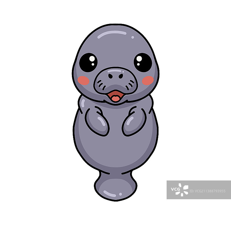 可爱卡通小海牛站立图片素材