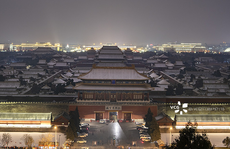 紫禁城雪夜图片素材