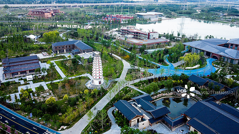 雄安郊野公园定州园片区鸟瞰图片素材