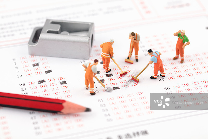 微缩创意答题卡写错涂掉重涂图片素材