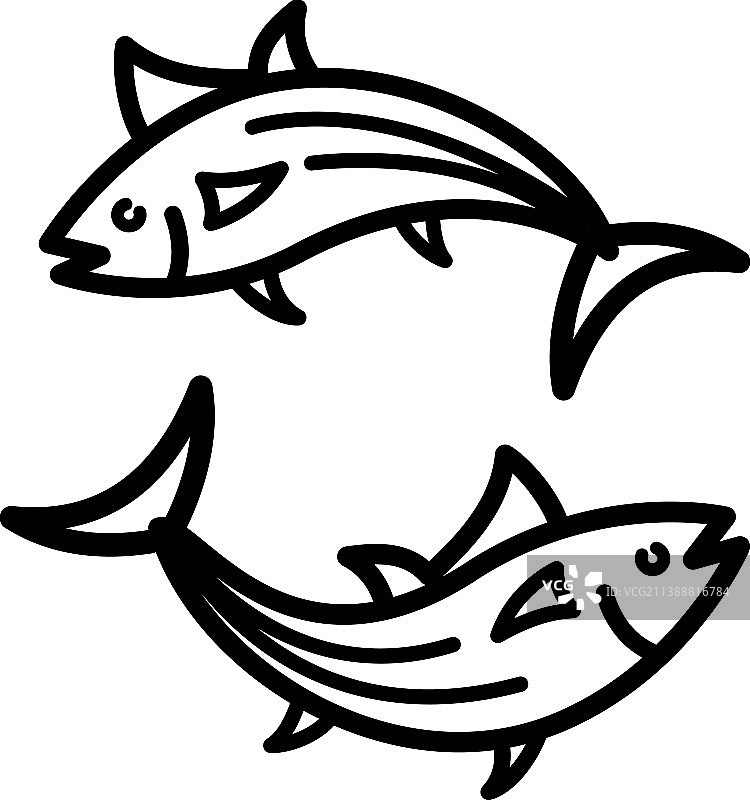 金枪鱼线条图标图片素材