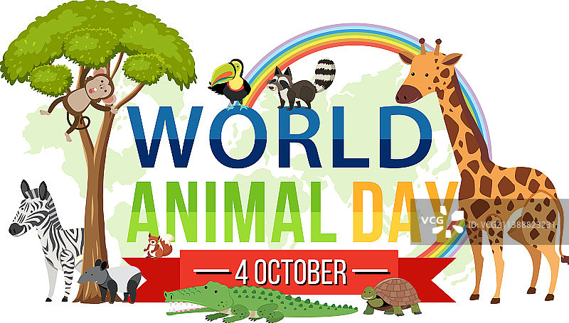 世界动物日banner，非洲野生动物图片素材