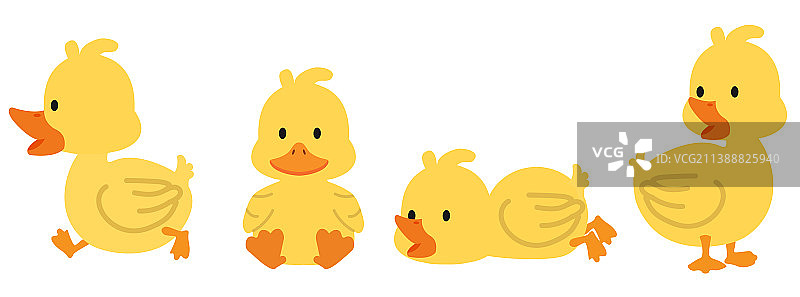 可爱黄色小鸭卡通合集图片素材