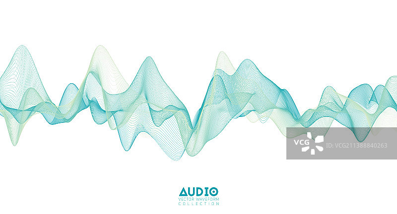 3D音频声波浅绿色音乐脉冲图片素材