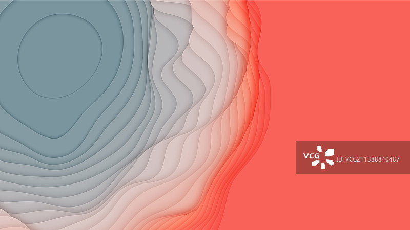 红色到蓝色纸张分层3D抽象渐变图片素材