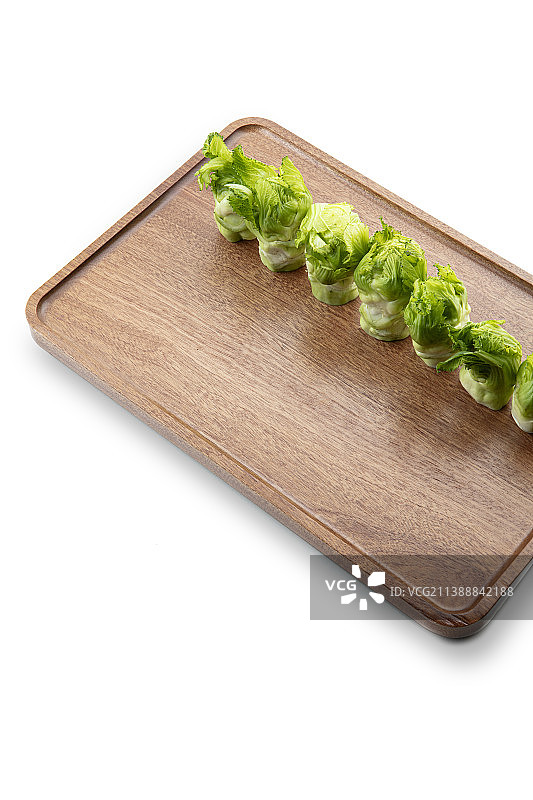 案板上的儿菜静物特写图片素材