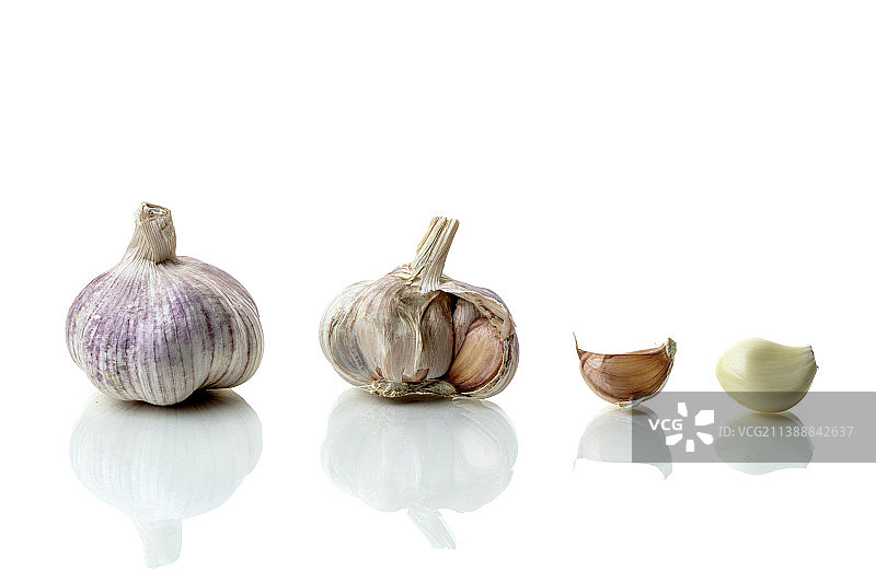 大蒜和蒜瓣静物图片素材