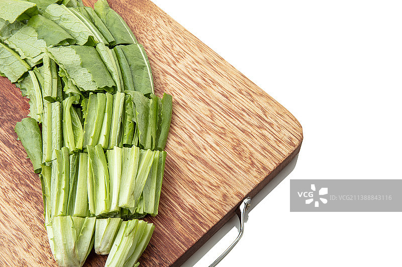 案板上的油麦菜特写图片素材